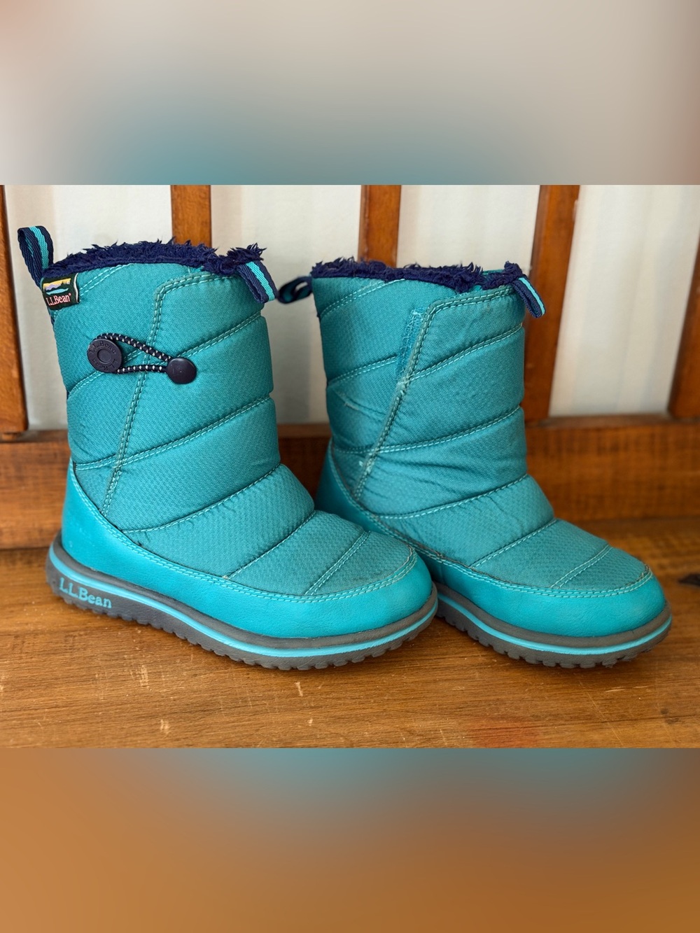 L.L. Bean Kids' Teal & Navy Insulated Snow Boots